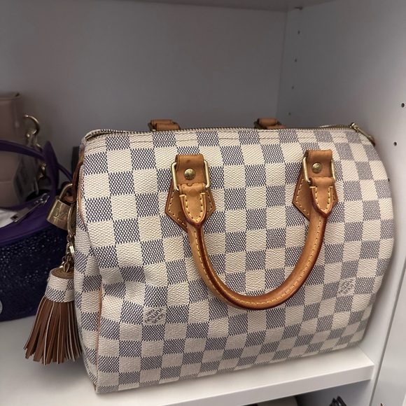 Checkered Tan and Cream Handbag